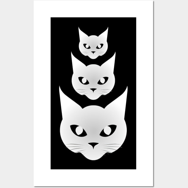 White Cats Wall Art by TooplesArt